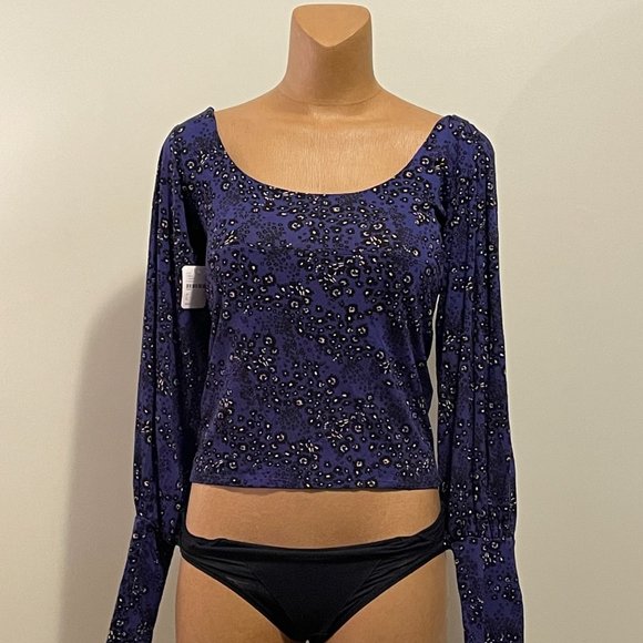 FREE PEOPLE - violet color -   long sleeve top - size large - Brand New - Picture 3 of 7